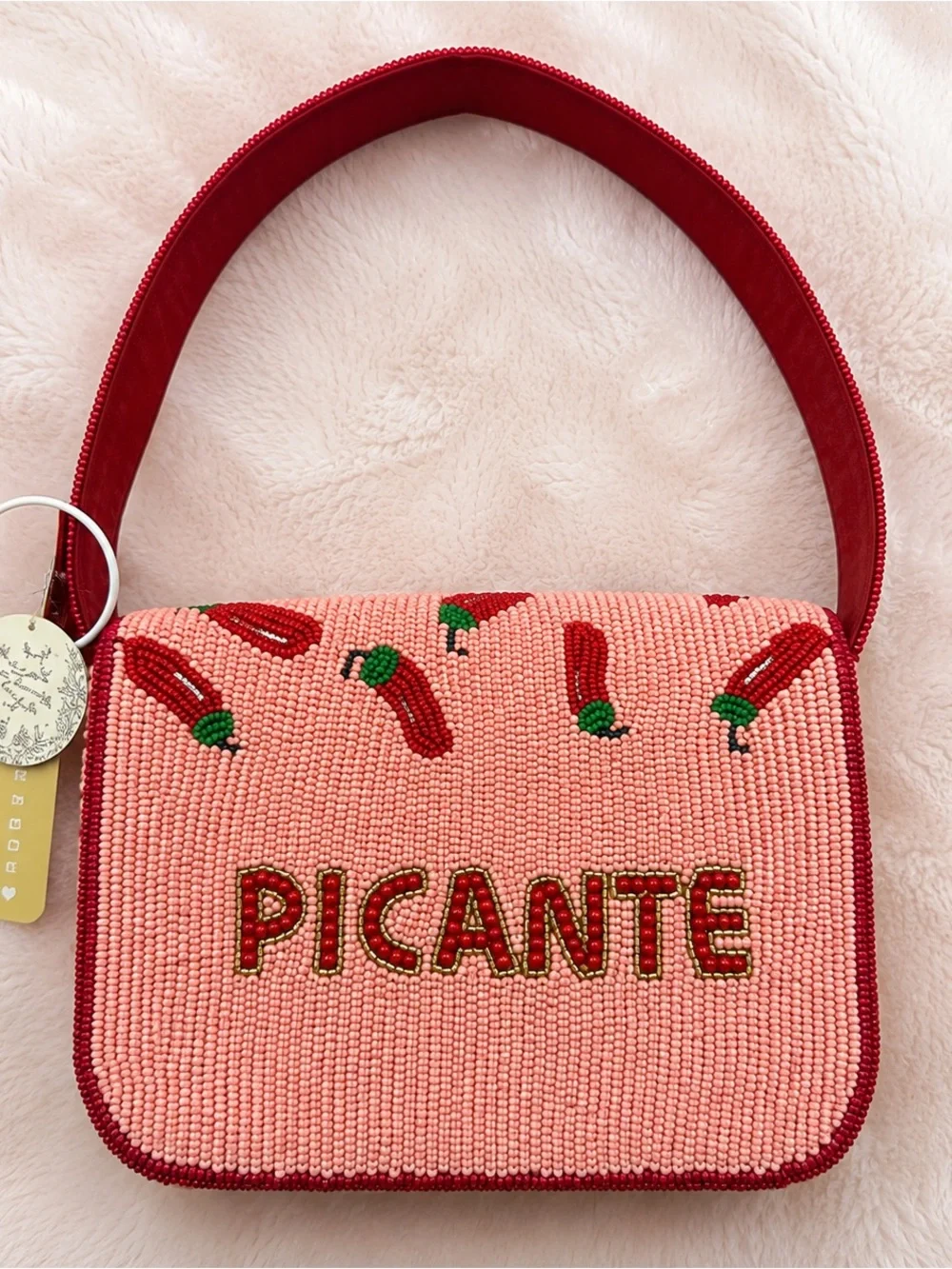 NWT Beaded “Picante” Chili Pepper Shoulder Bag | Y2K Statement Purse